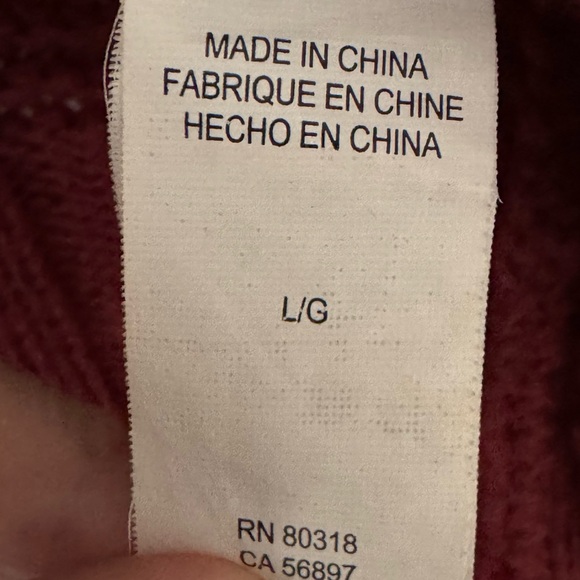 Lucky Brand Womens Open Cardigan Sweater Large Dark Red Maroon Long Knit Pockets - Picture 11 of 12